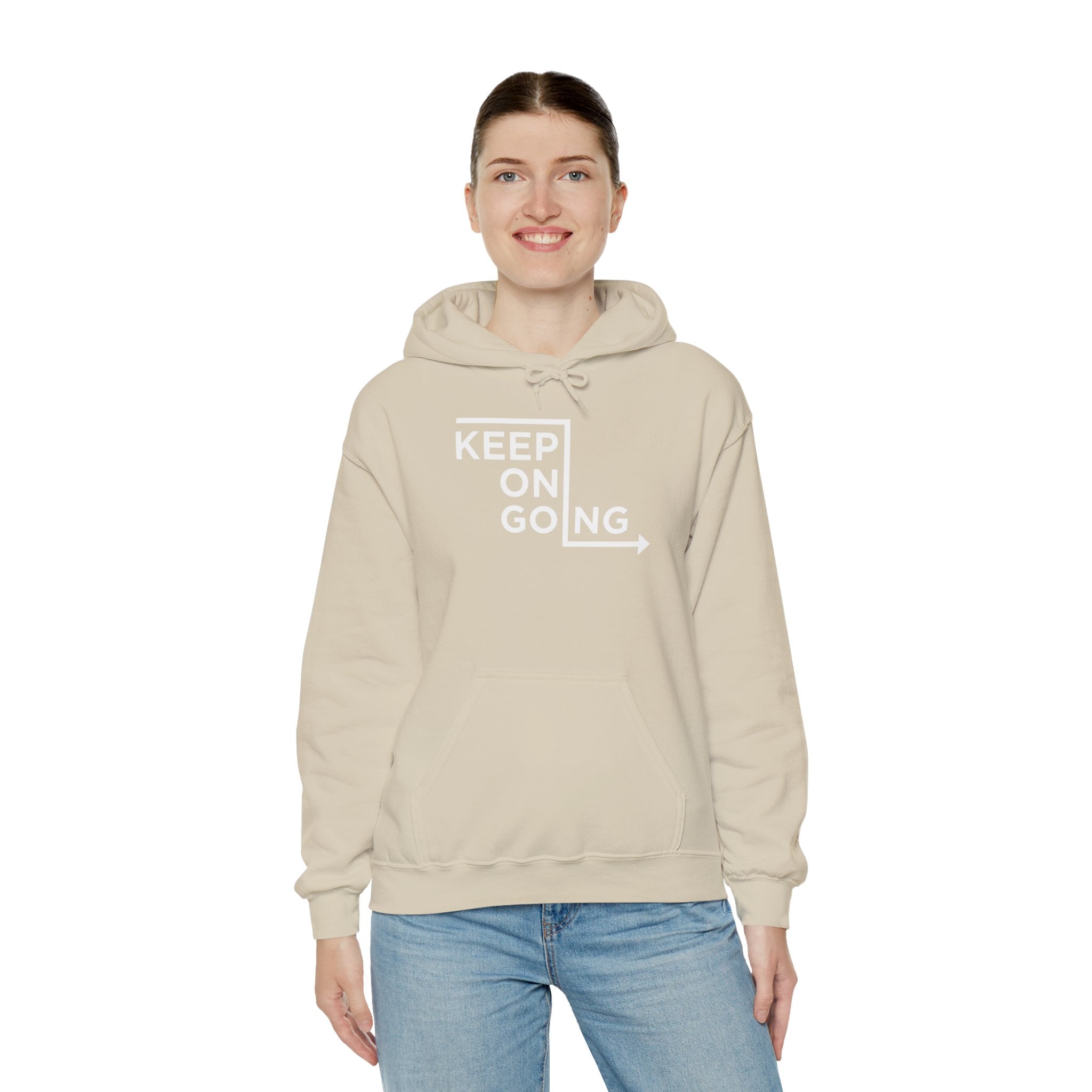 Keep On Going arrow Hoodie | Motivational Typography Sweatshirt