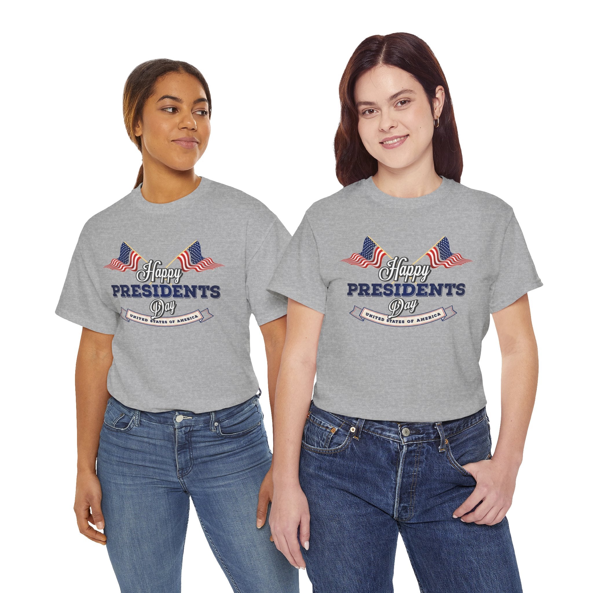 Happy Presidents Day T-Shirt | American Flag Banner, Patriotic Holiday Tee