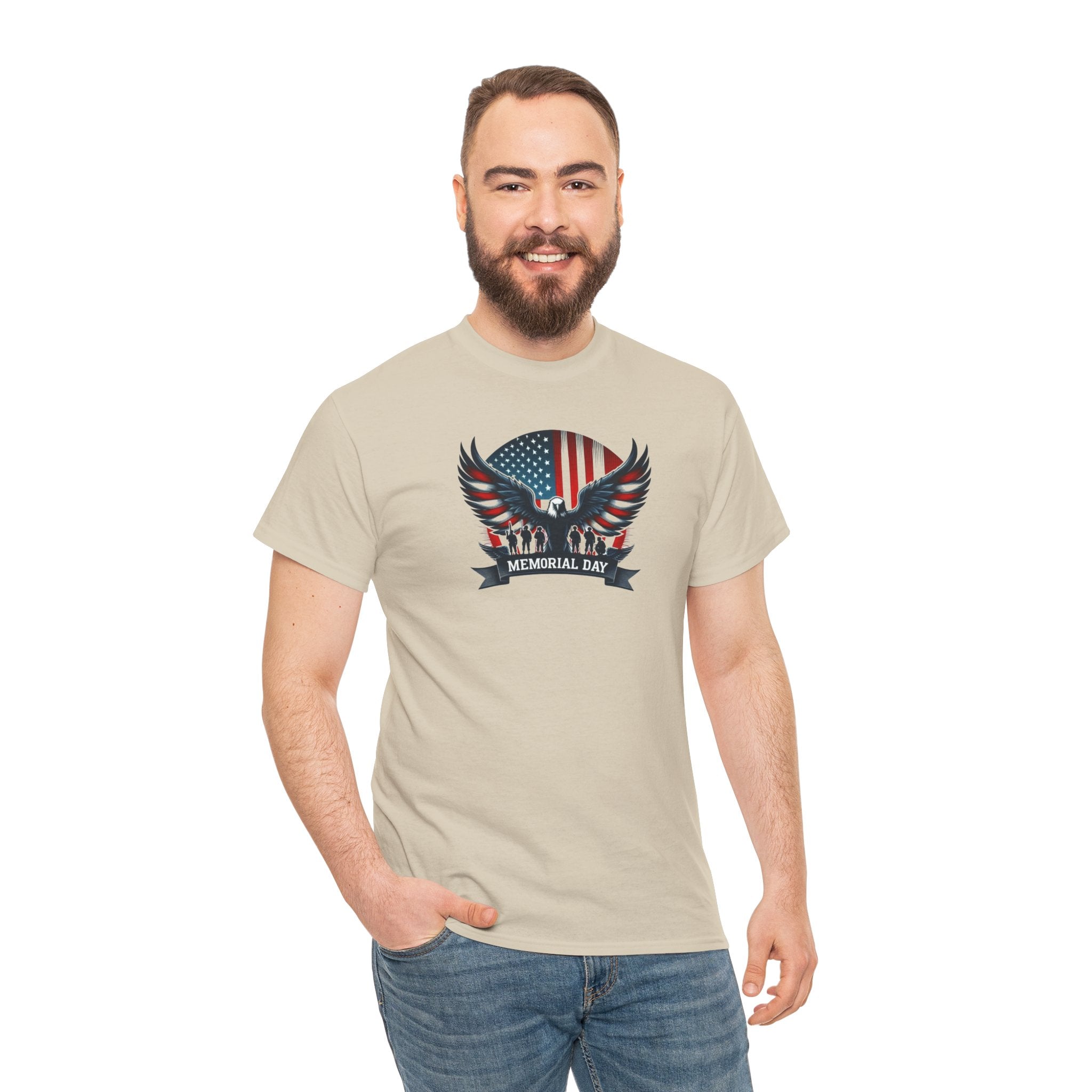 American Flag Eagle Memorial Day T-Shirt | Patriotic USA Eagle Tee