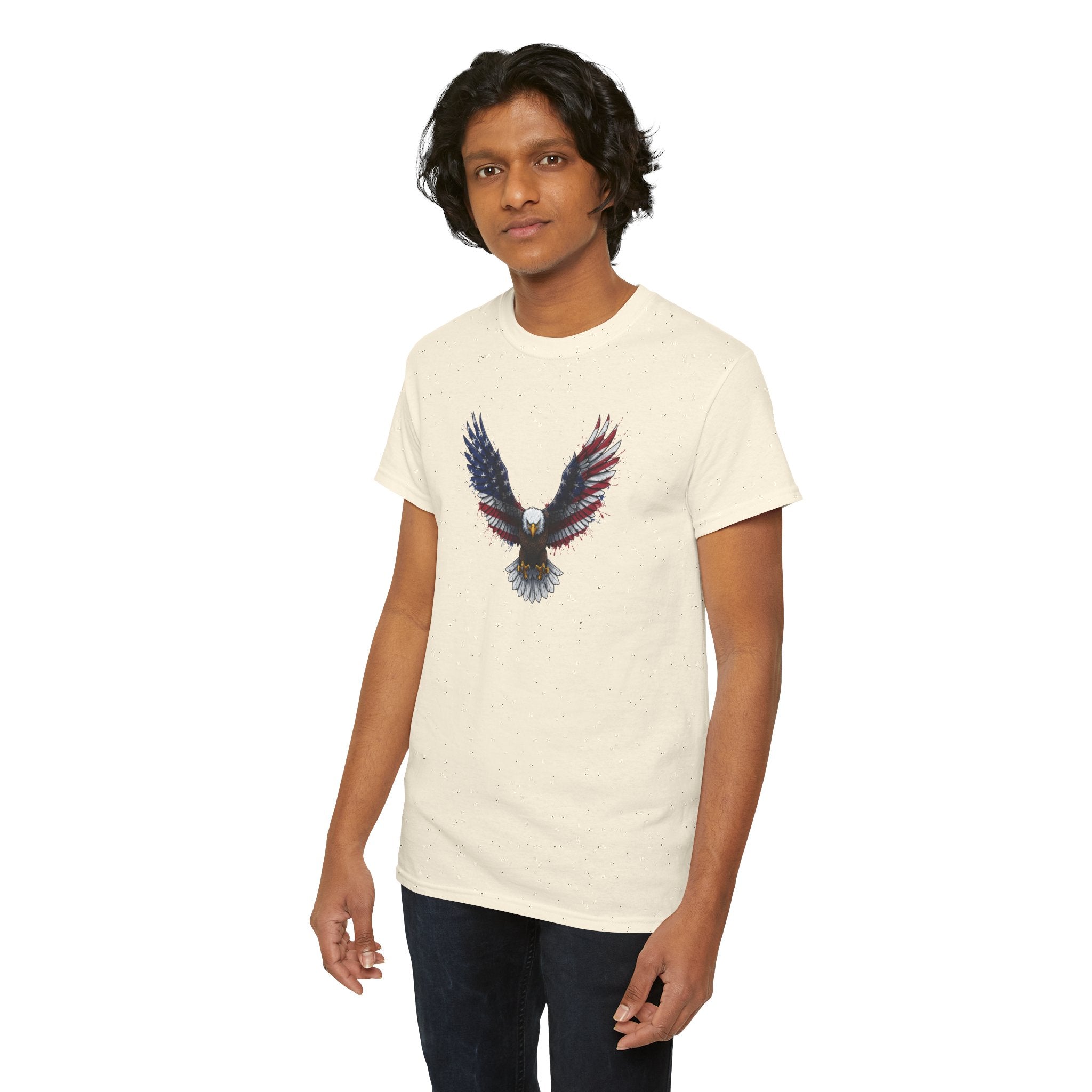 American Flag Eagle T-Shirt | Patriotic Flying Bald Eagle Tee