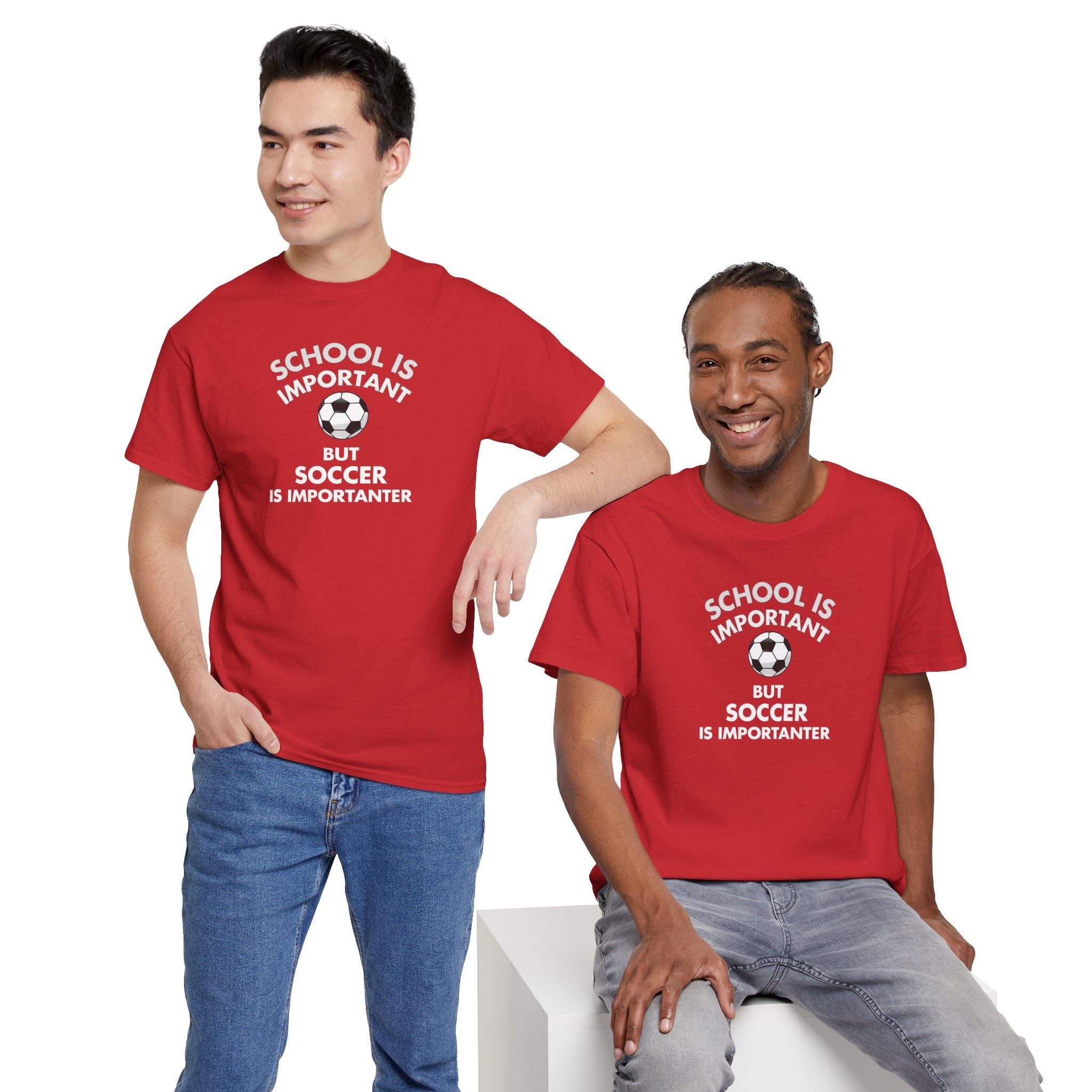 School Is Important But Soccer Is Importanter T-Shirt | Soccer Humor Tee