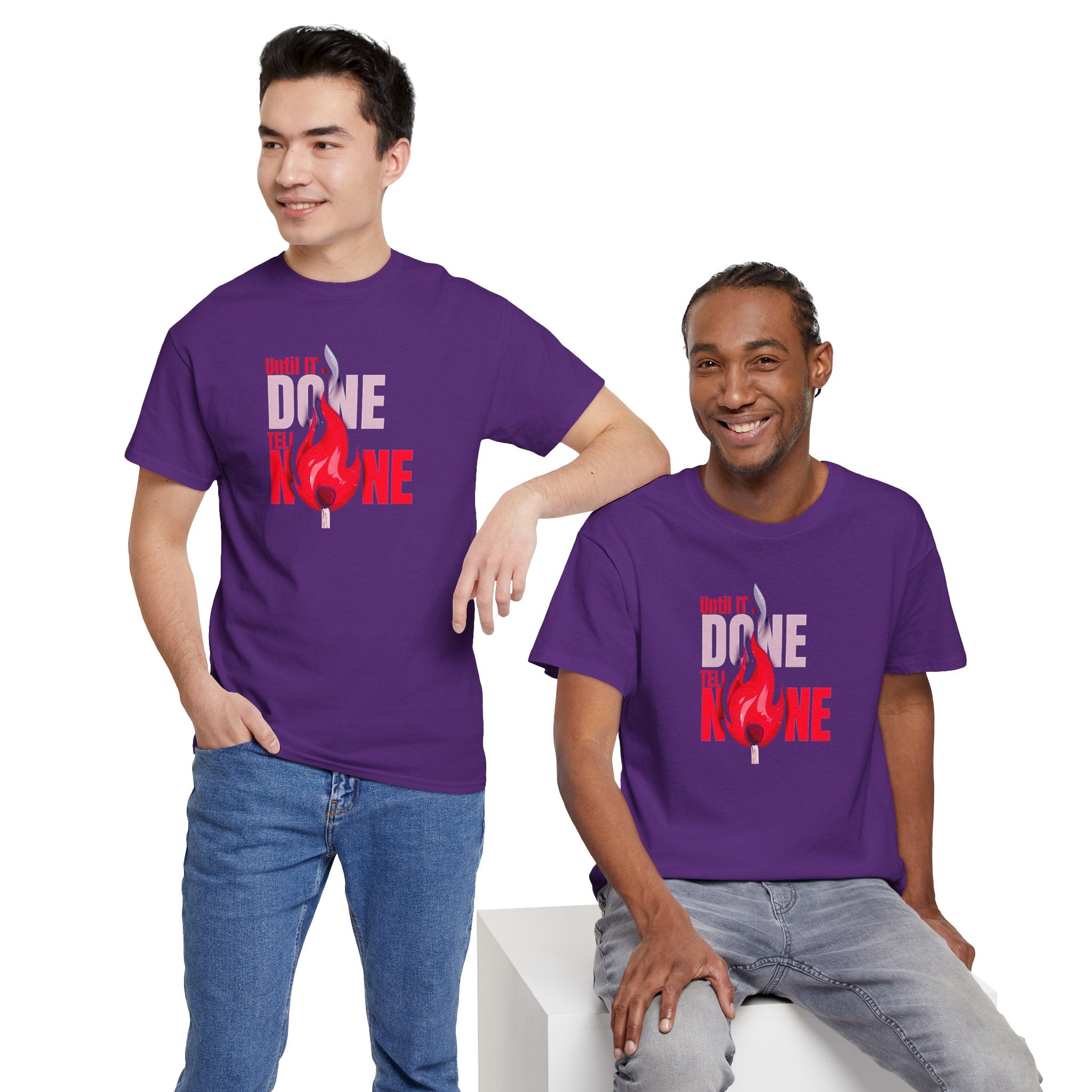 Done or None Flame Graphic Tee | Bold Typography Fire Design