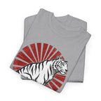 White Tiger with Rising Sun Tee | Japanese Tiger Graphic T-Shirt