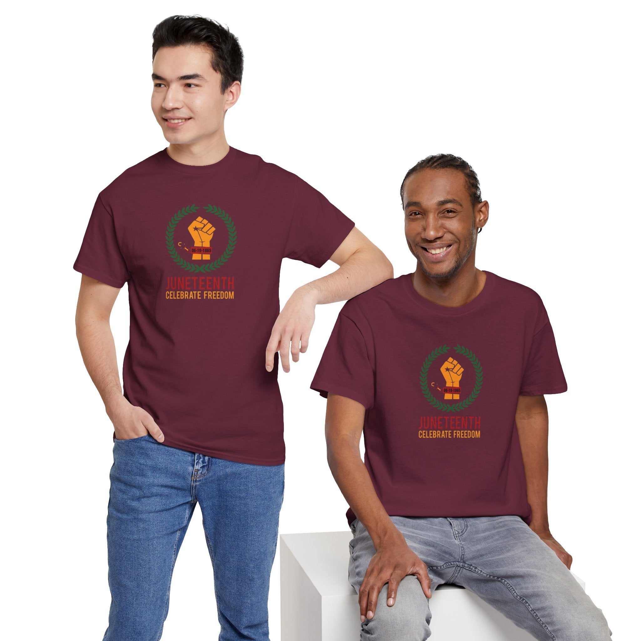 Juneteenth Celebrate Freedom T-Shirt | Raised Fist Laurel Wreath