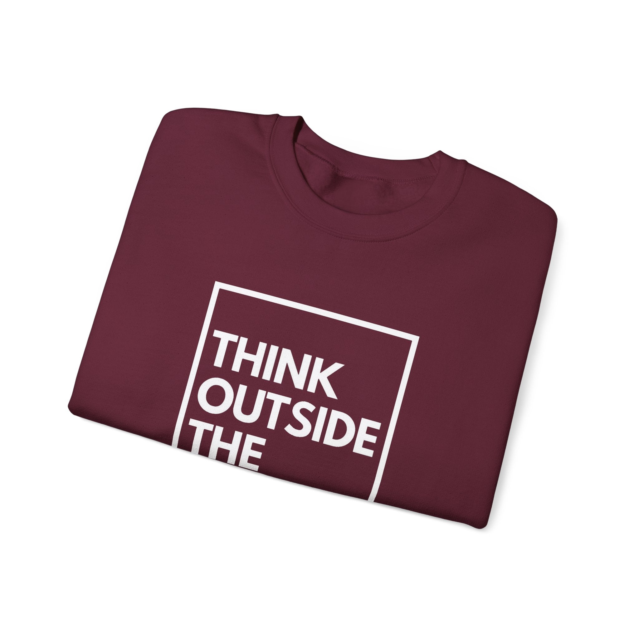 Think Outside The Box Sweatshirt | Graphic Typography Crewneck