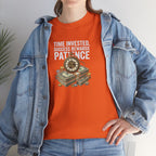 Time Invested Success Rewards Patience Tee | Stacked Cash and Compass Design