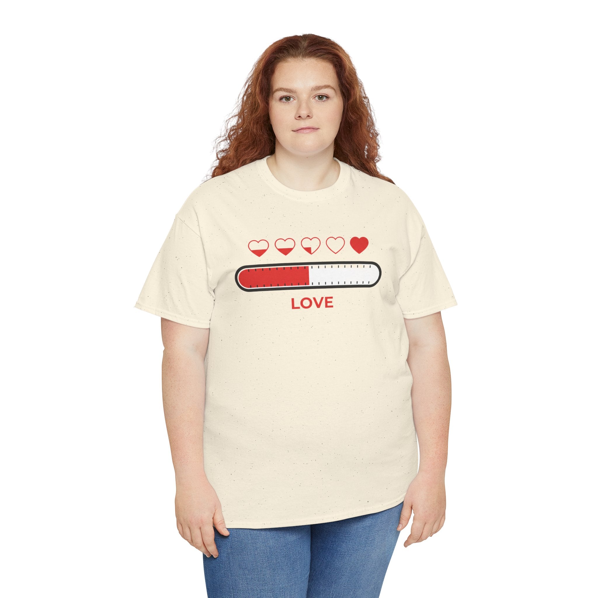 Valentine's Day Love Meter Heart Graphic T-Shirt