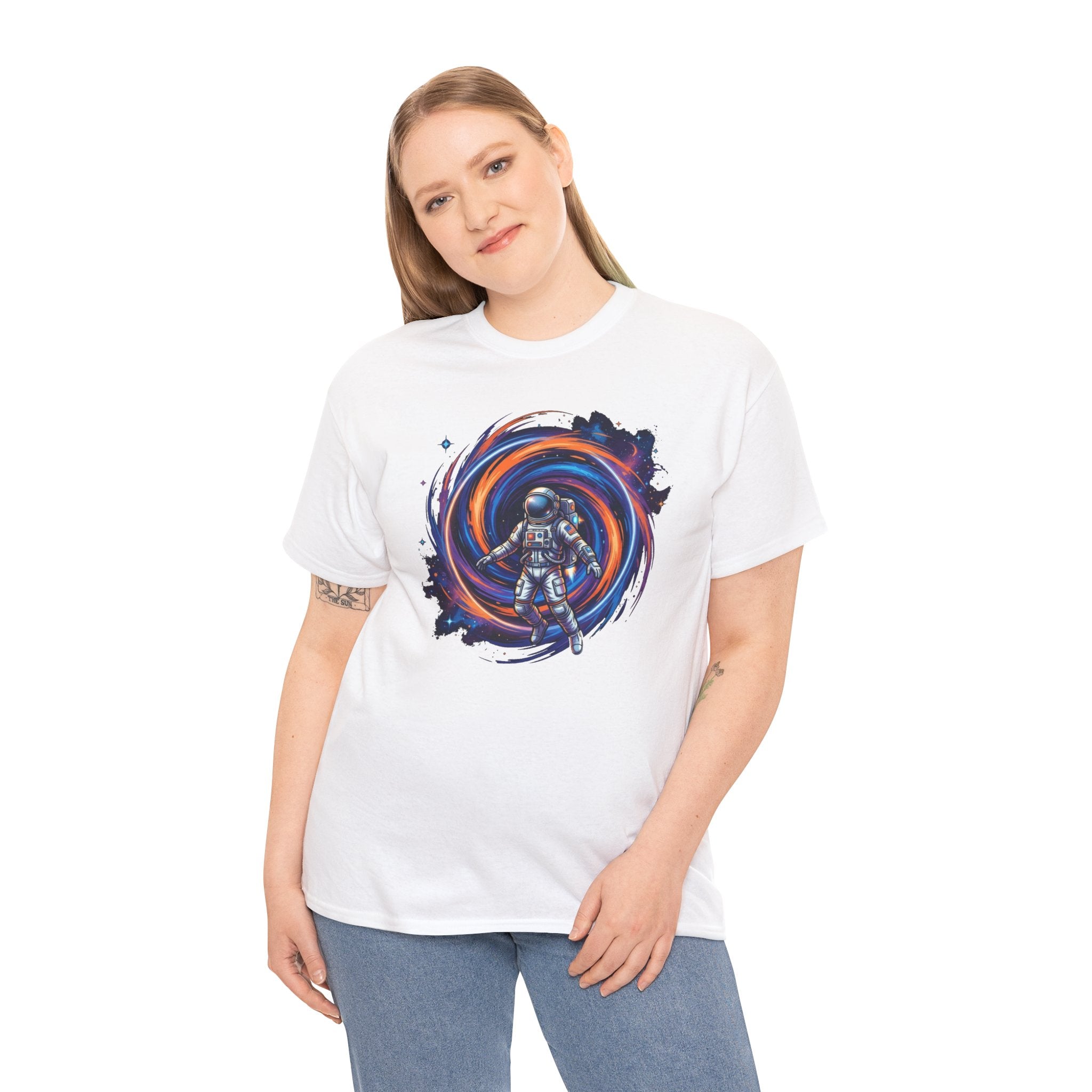 Astronaut Swirl Galaxy Tee | Space Explorer Cosmic Helmet Shirt