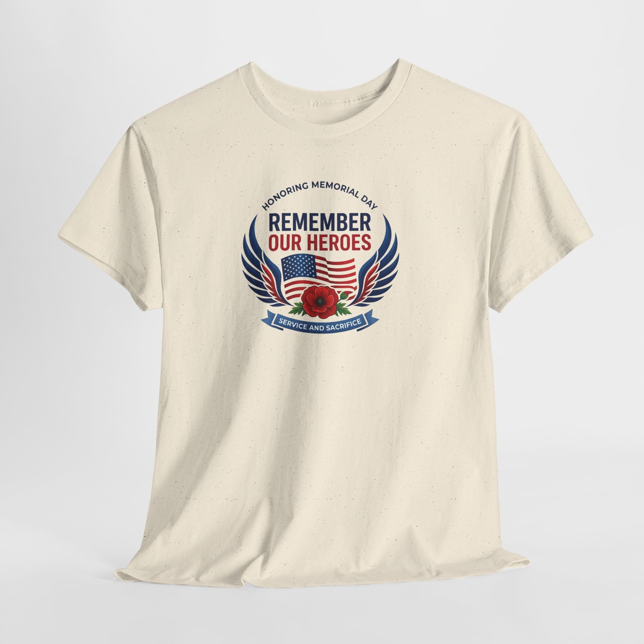 Remember Our Heroes Tee | Memorial Poppy, American Flag, Tribute
