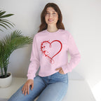 Valentine's Day Red Heart Swirl Sweatshirt | Valentine Heart Crewneck