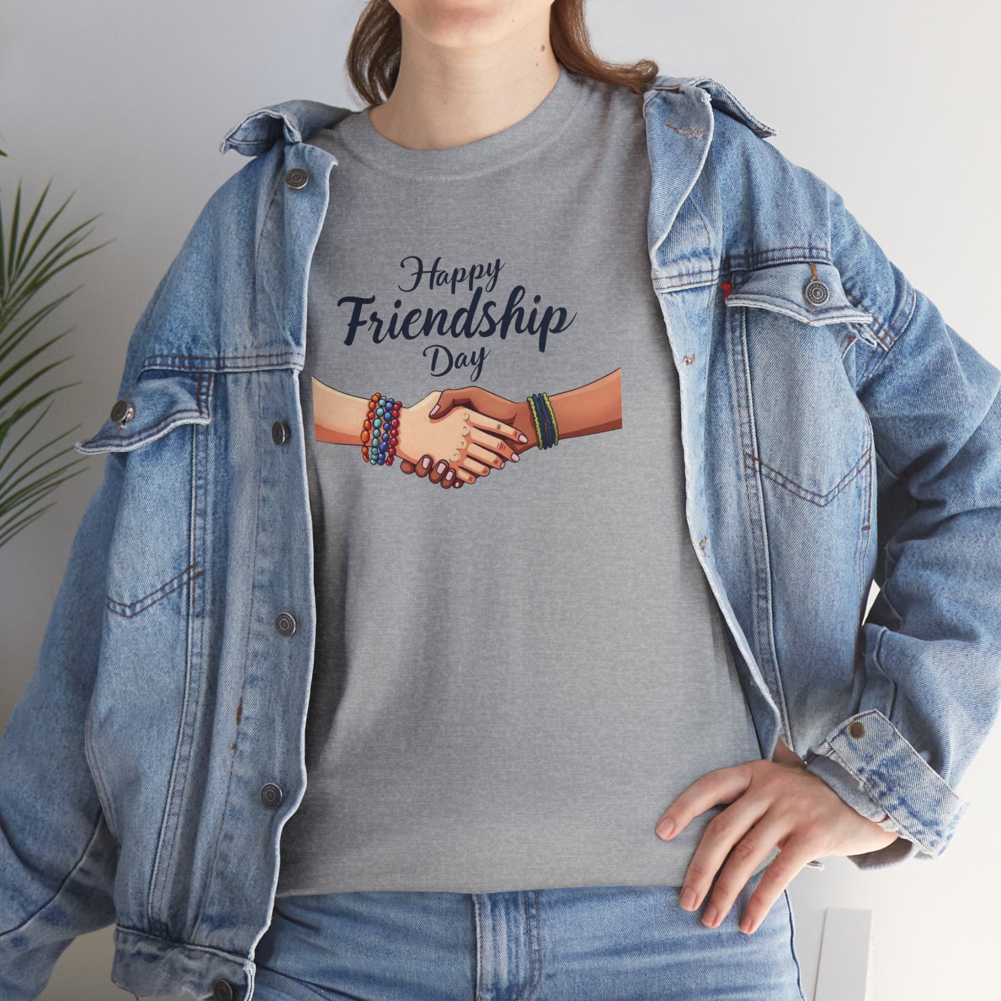 Happy Friendship Day Handshake Tee | Friendship Graphic T-Shirt