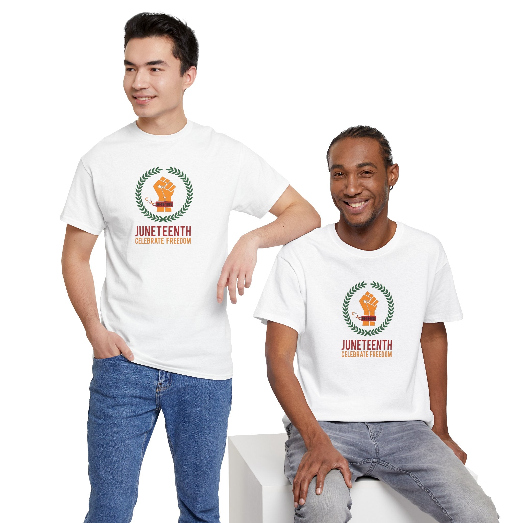Juneteenth Celebrate Freedom T-Shirt | Raised Fist Laurel Wreath