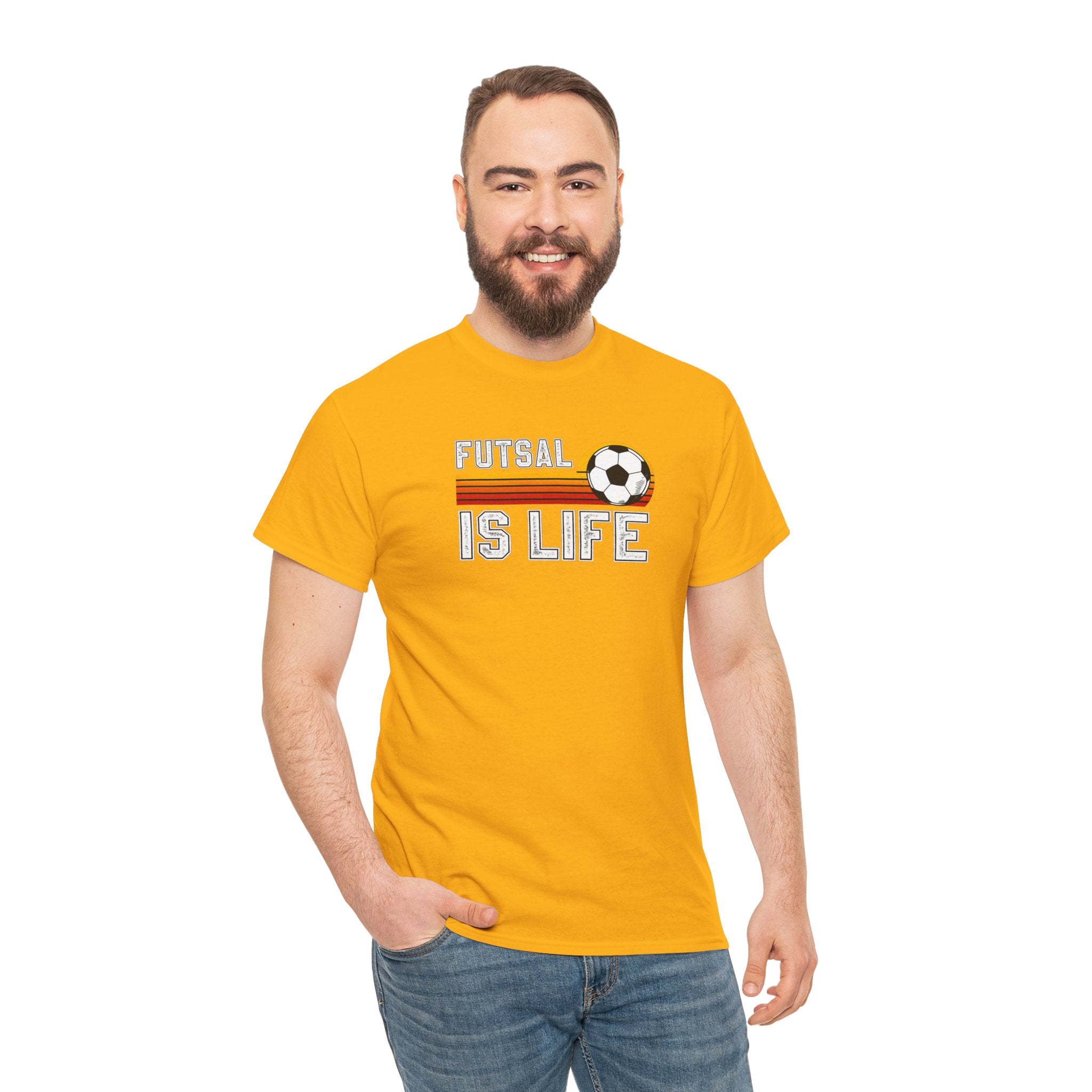 Futsal Is Life Tee | Retro Soccer Ball Stripe Design