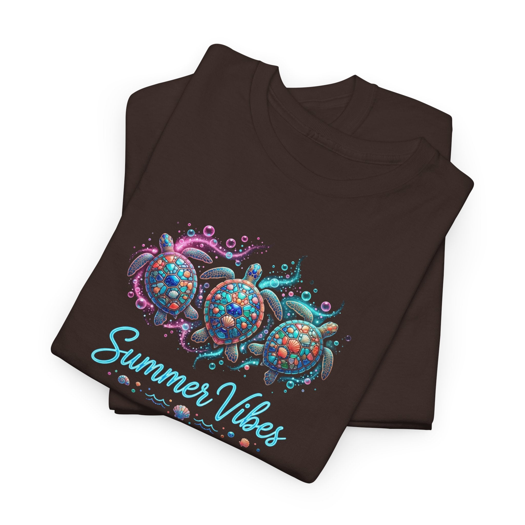 Summer Vibes Crab Tee | Coastal Beach Shells, Tropical Ocean Graphic