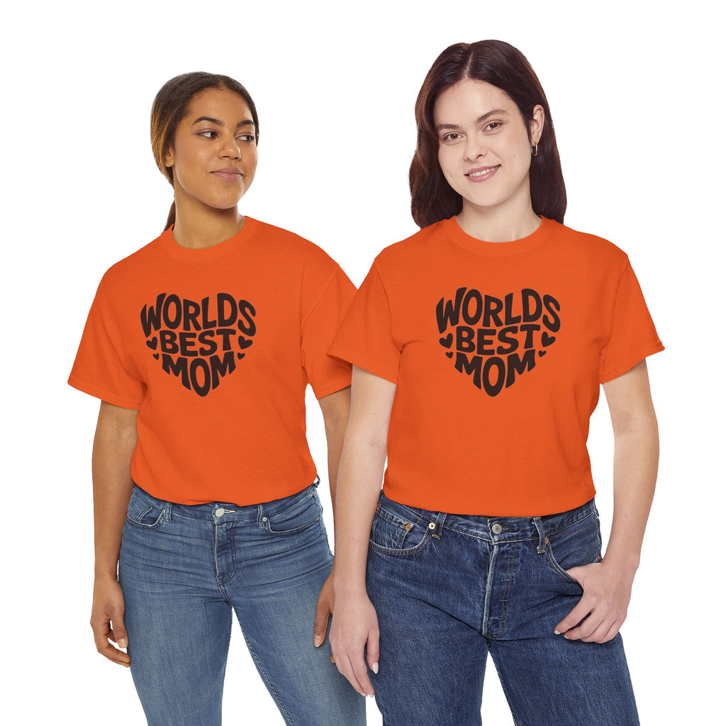 Worlds Best Mom heart graphic T-Shirt | Mother's Day typography tee