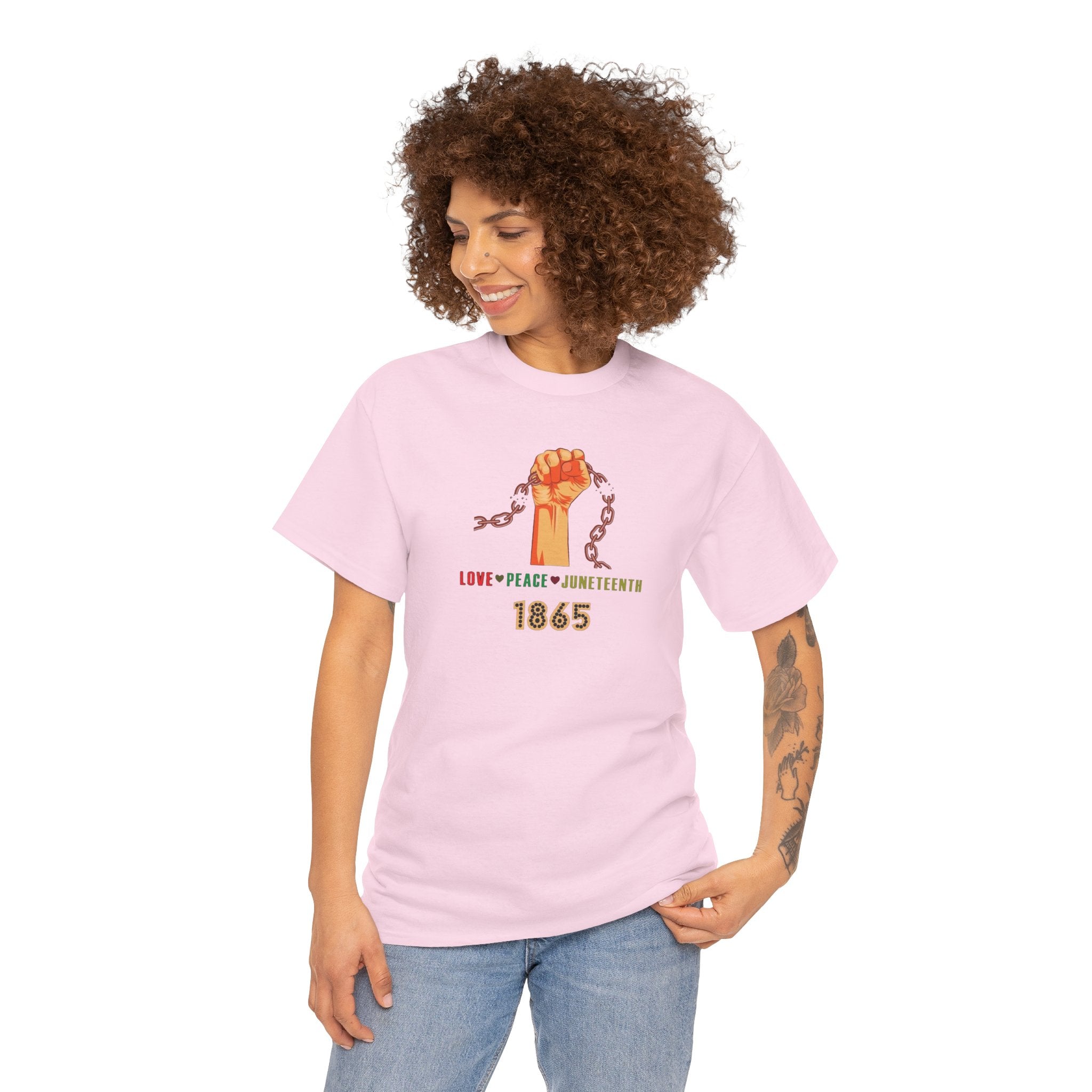 Juneteenth Raised Fist Tee | Love Peace Juneteenth 1865 T-Shirt