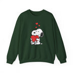 Valentine's Day Snoopy Holding Heart Sweatshirt | Valentine Peanuts Crewneck