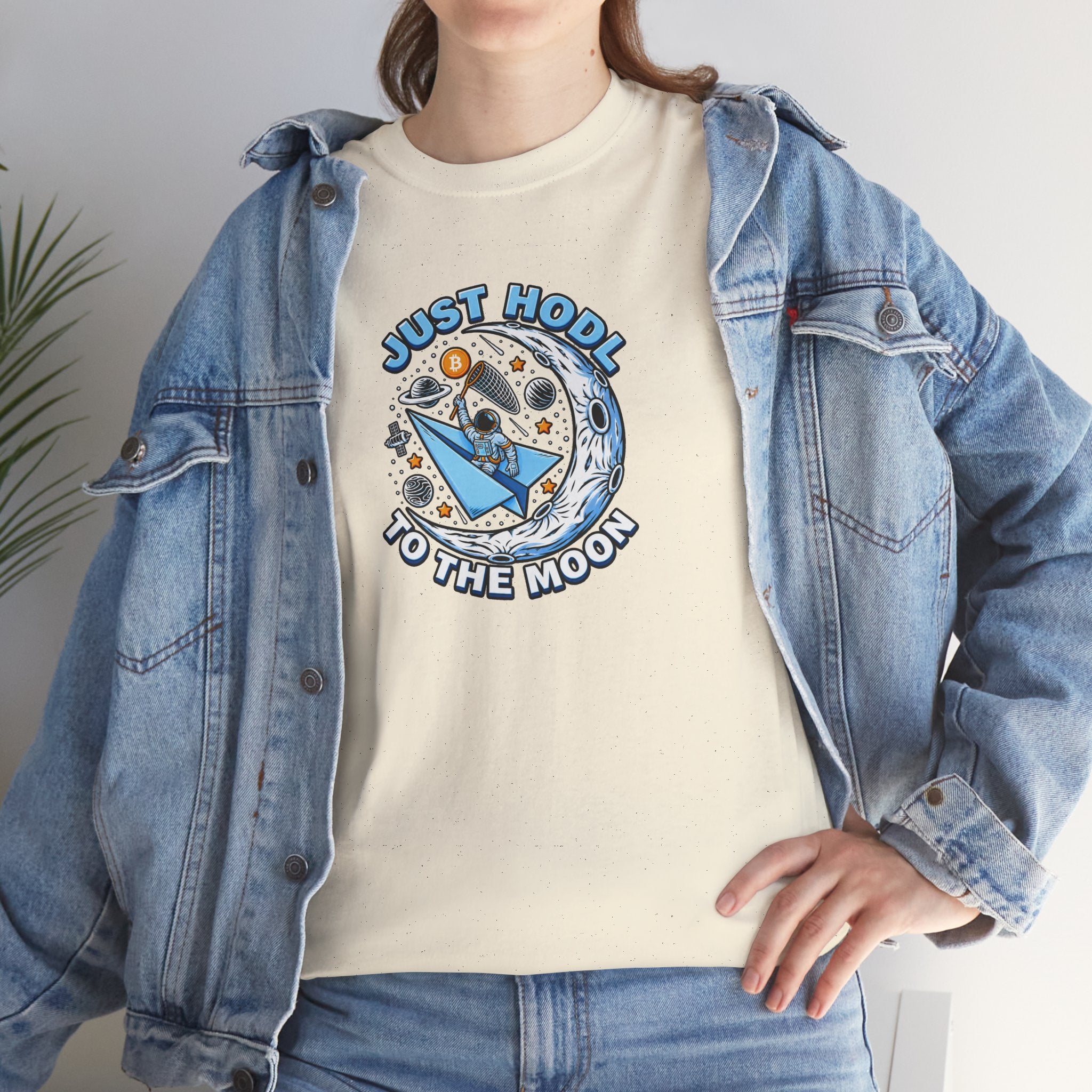 Just HODL to the Moon T-Shirt | Crypto Rocket Moon Graphic Tee