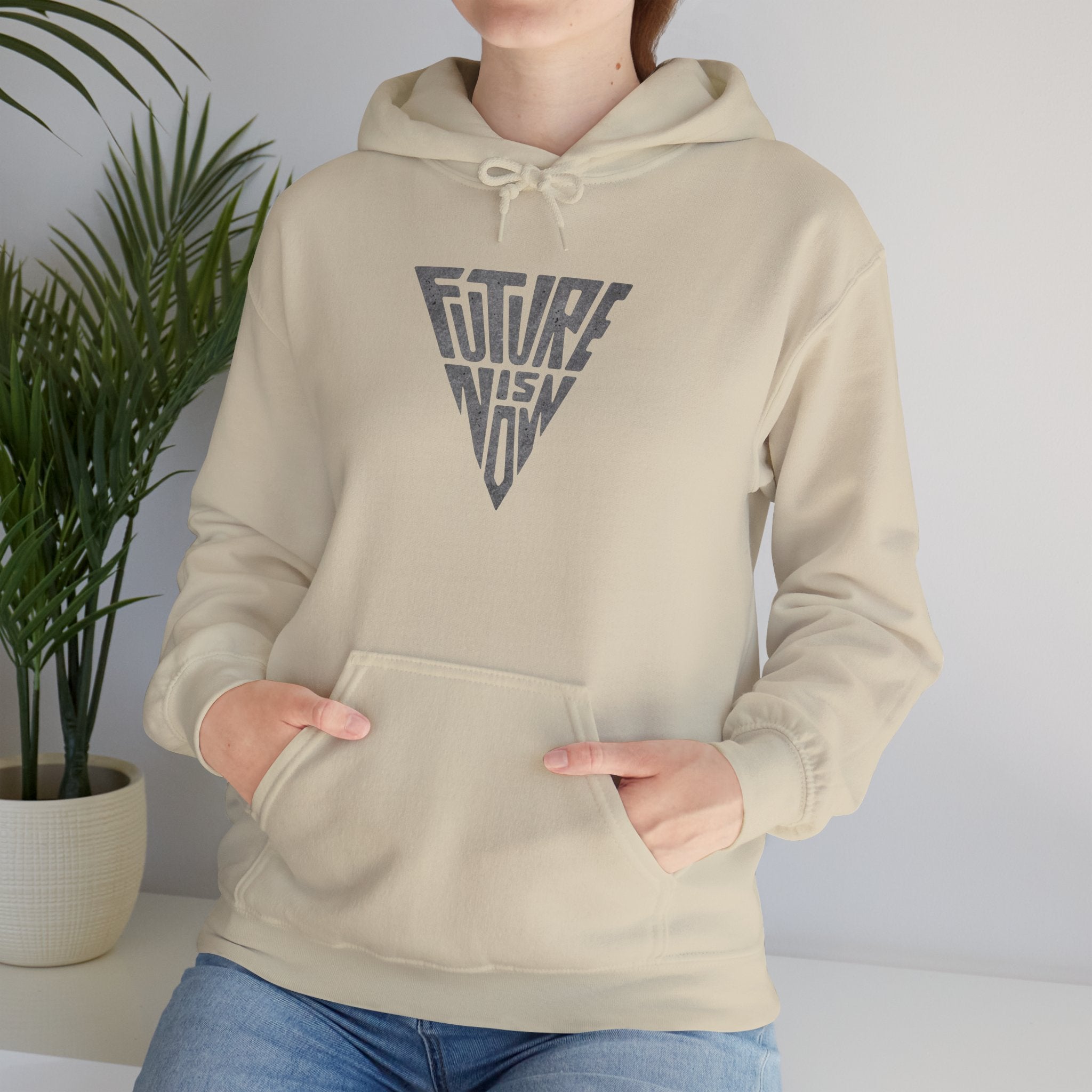 Future Vision Triangle Hoodie | Geometric Typographic Logo