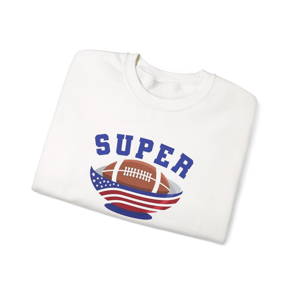 Super Football with American Flag Sweatshirt | Patriotic Sports Crewneck