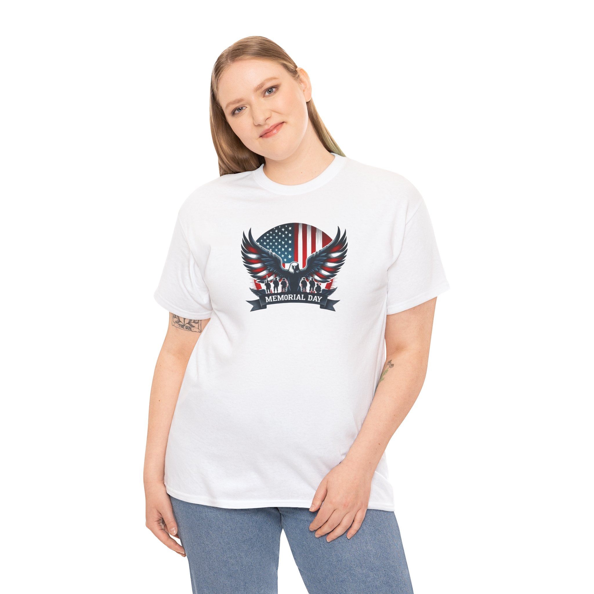 American Flag Eagle Memorial Day T-Shirt | Patriotic USA Eagle Tee