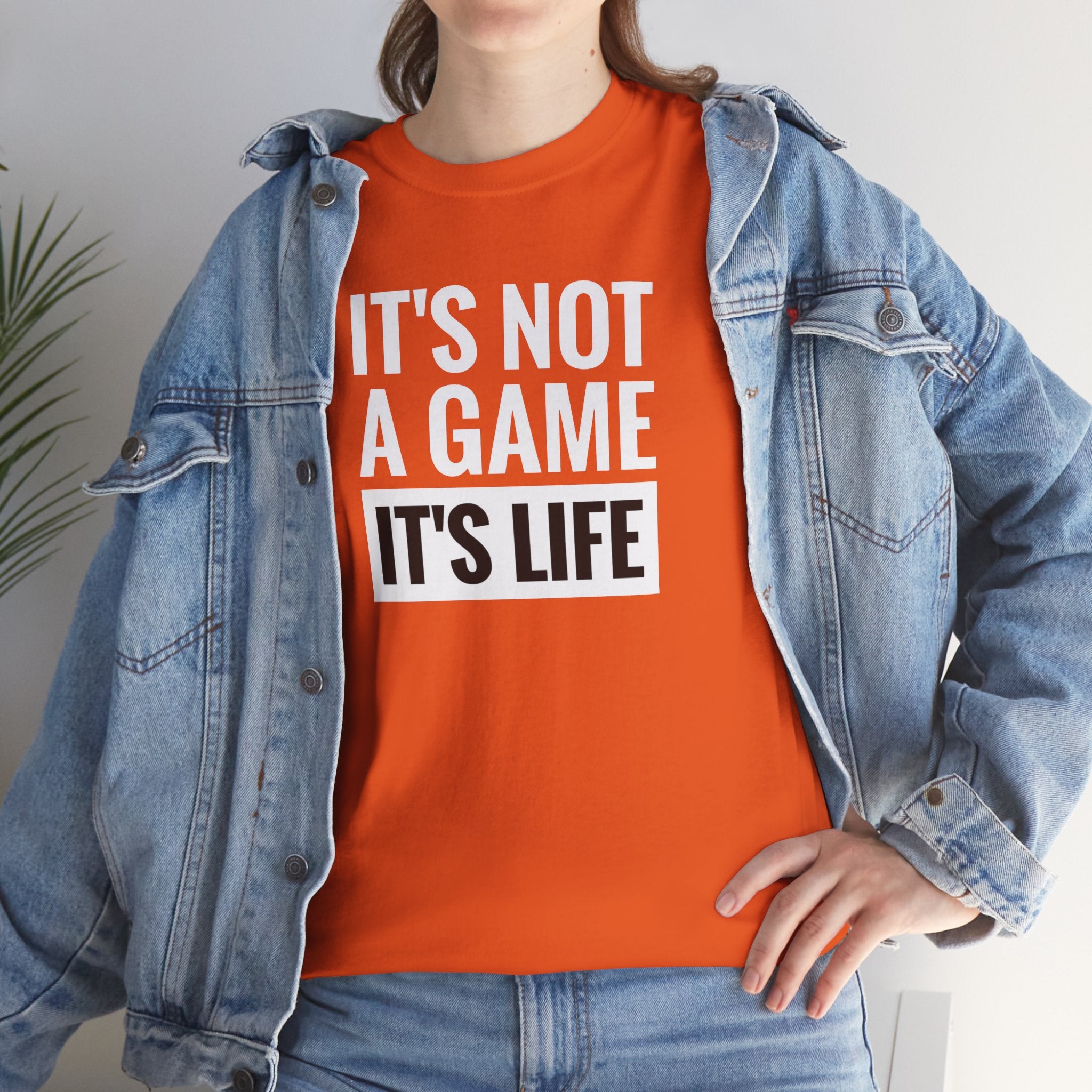 It's Not a Game It's Life T-Shirt | Minimal Text Tee, Bold Serif Typography