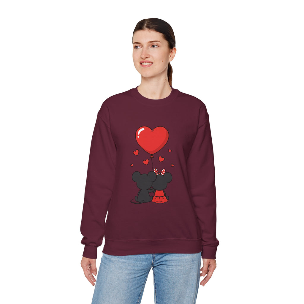 Valentine's Day Kissing Mice Sweatshirt | Cute Couple Mouse Love Crewneck