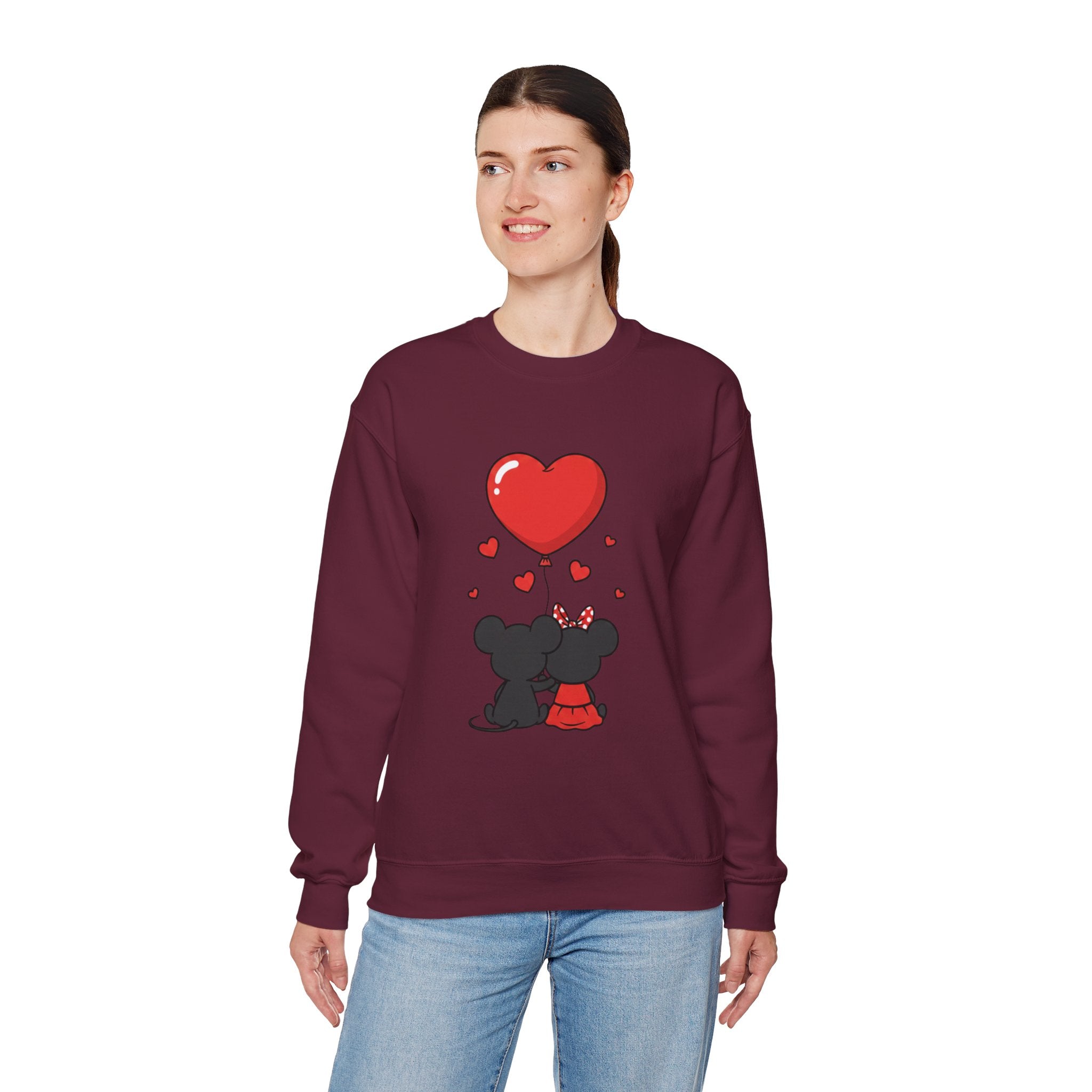 Valentine's Day Kissing Mice Sweatshirt | Cute Couple Mouse Love Crewneck