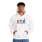Vintage Football Characters Hoodie | Cartoon Helmet, Foam Finger, Football Mascot