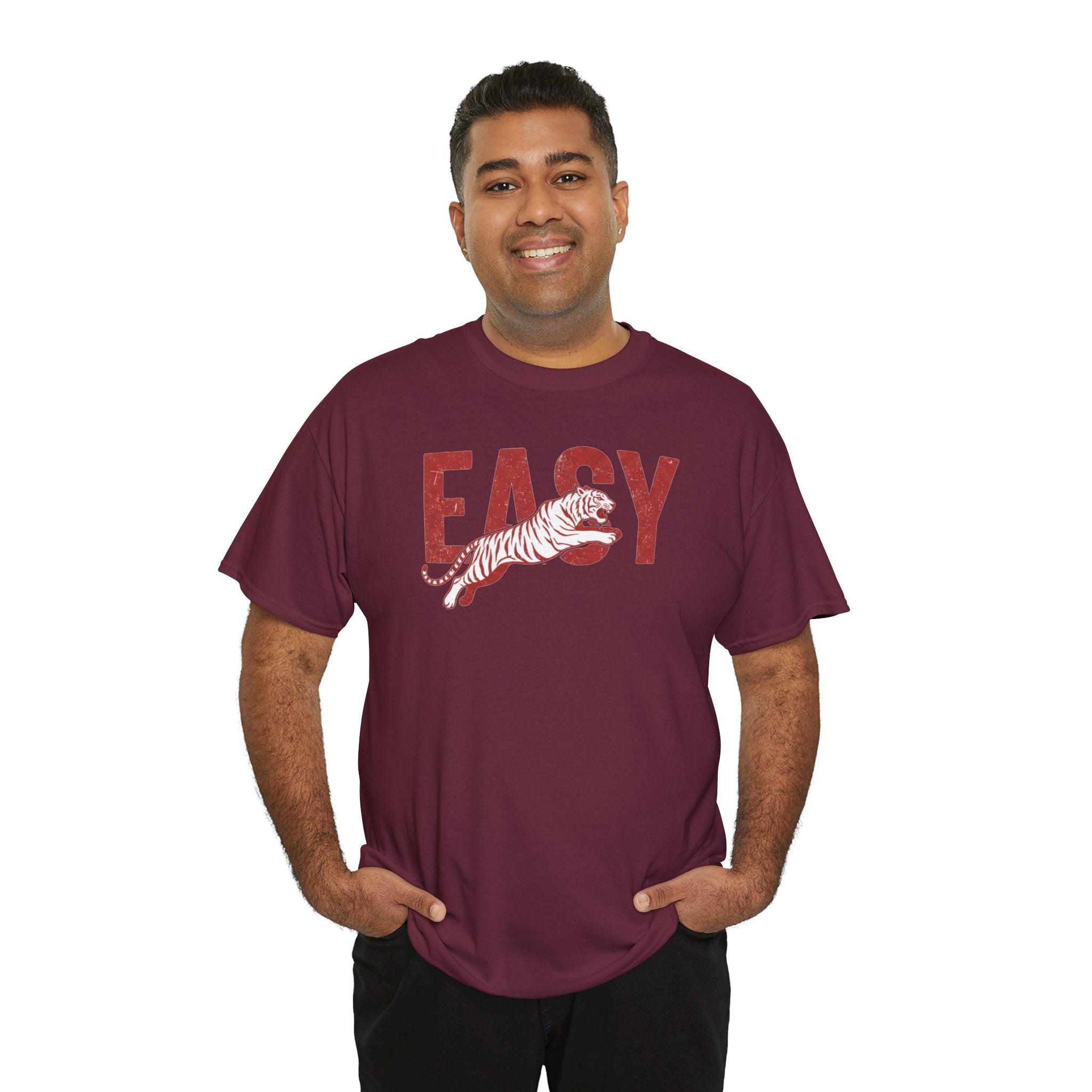 Easy Tiger T-Shirt | Retro Red Text with Tiger Graphic