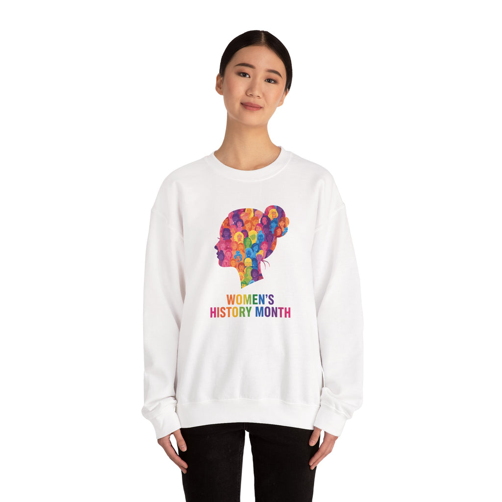 Women's History Month silhouette Sweatshirt | Colorful profile design