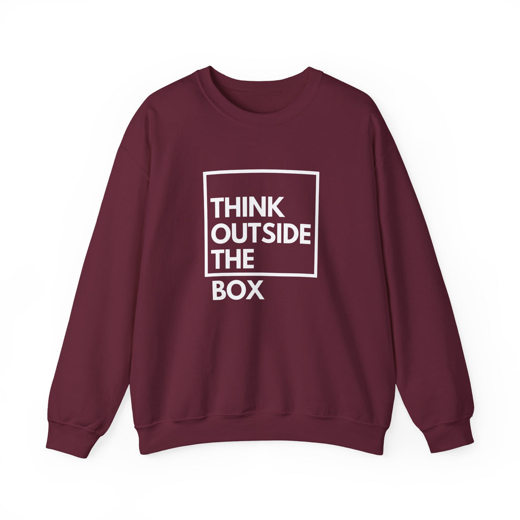 Think Outside The Box Sweatshirt | Graphic Typography Crewneck