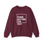 Think Outside The Box Sweatshirt | Graphic Typography Crewneck