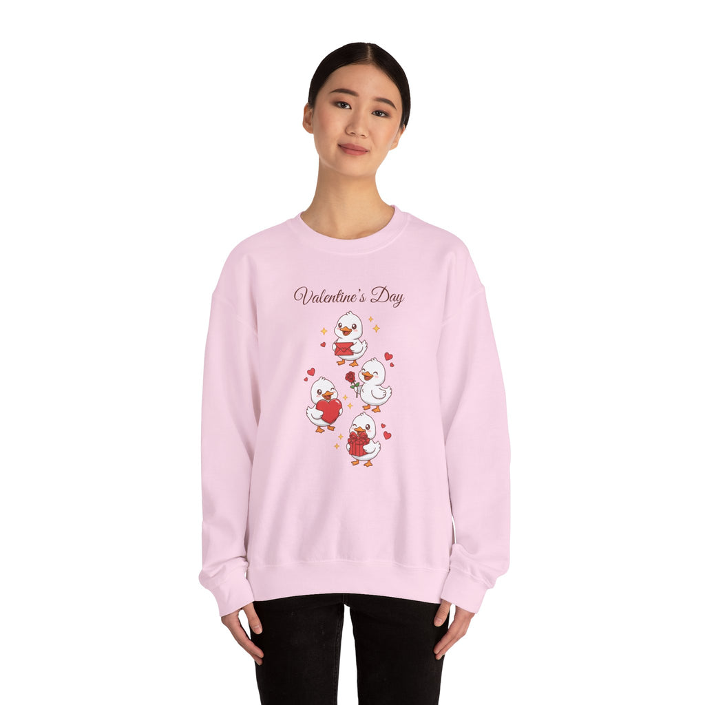 Valentine's Day Duckies Crewneck Sweatshirt | Valentine Day Hearts