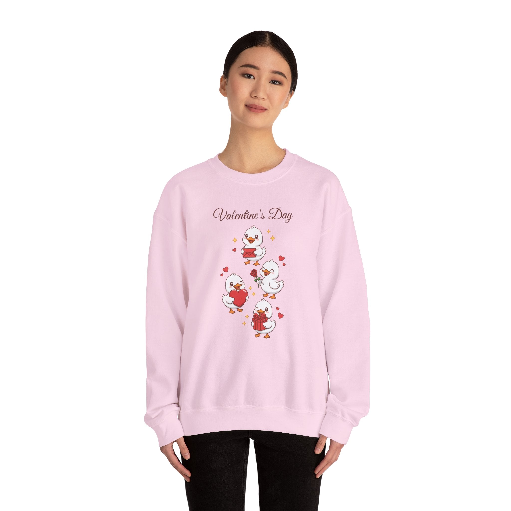 Valentine's Day Duckies Crewneck Sweatshirt | Valentine Day Hearts