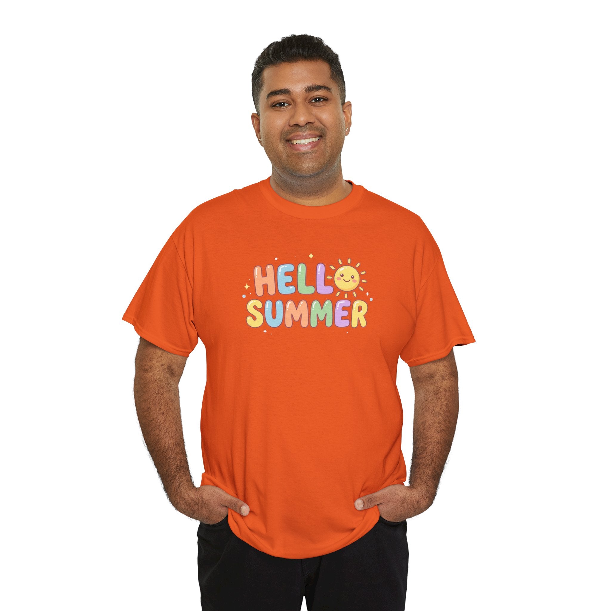 Hello Summer sun graphic Tee | pastel retro bubble letters