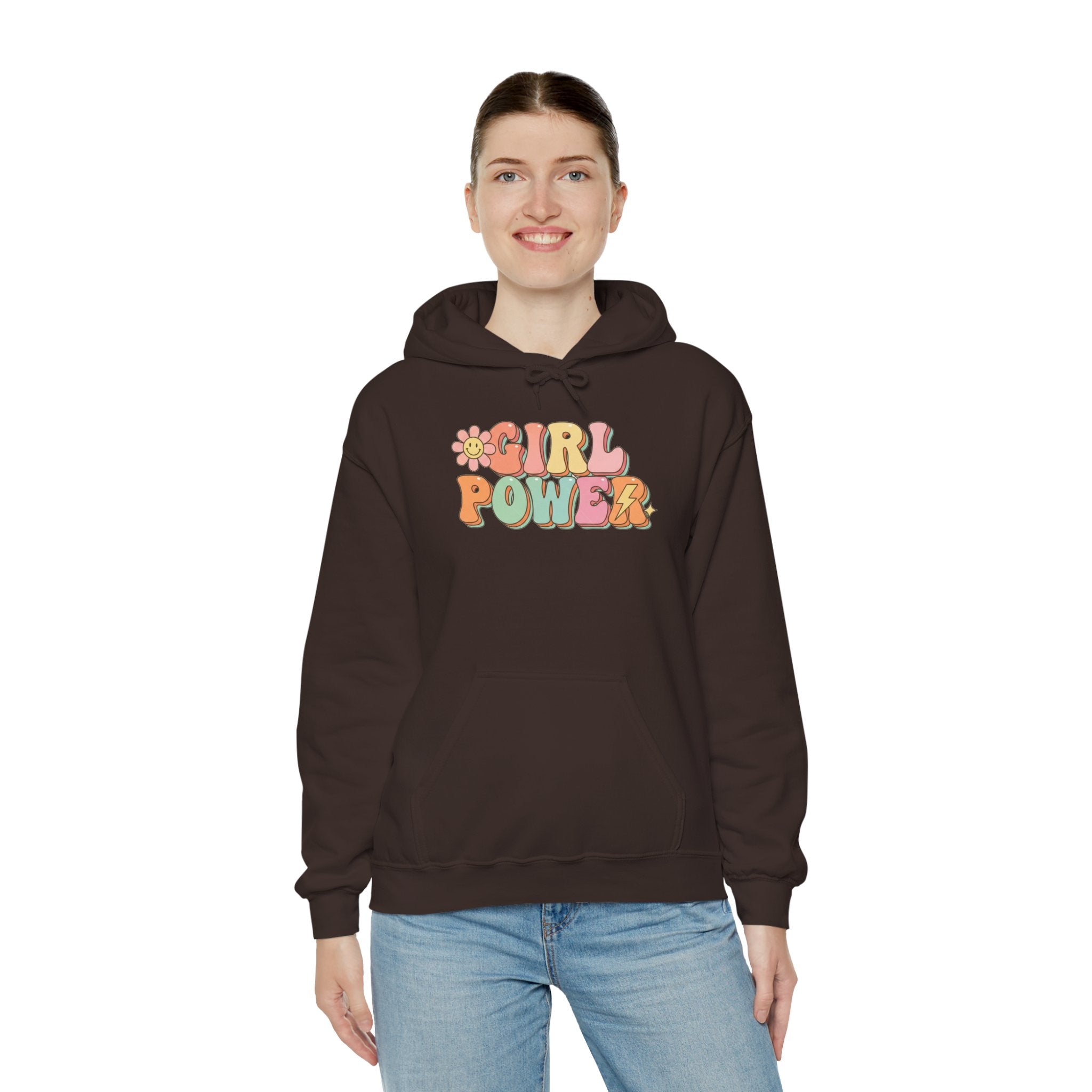 Girl Power retro floral Hoodie | Feminist 70s style sweatshirt