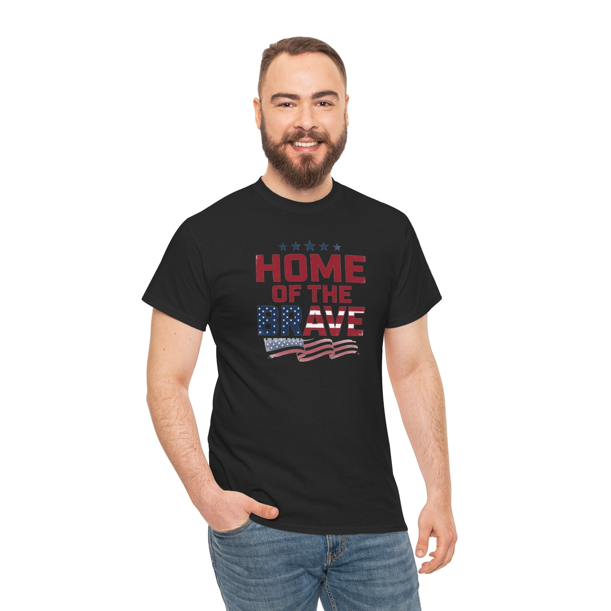 Home of the Brave T-Shirt | American Flag Patriotic Tee