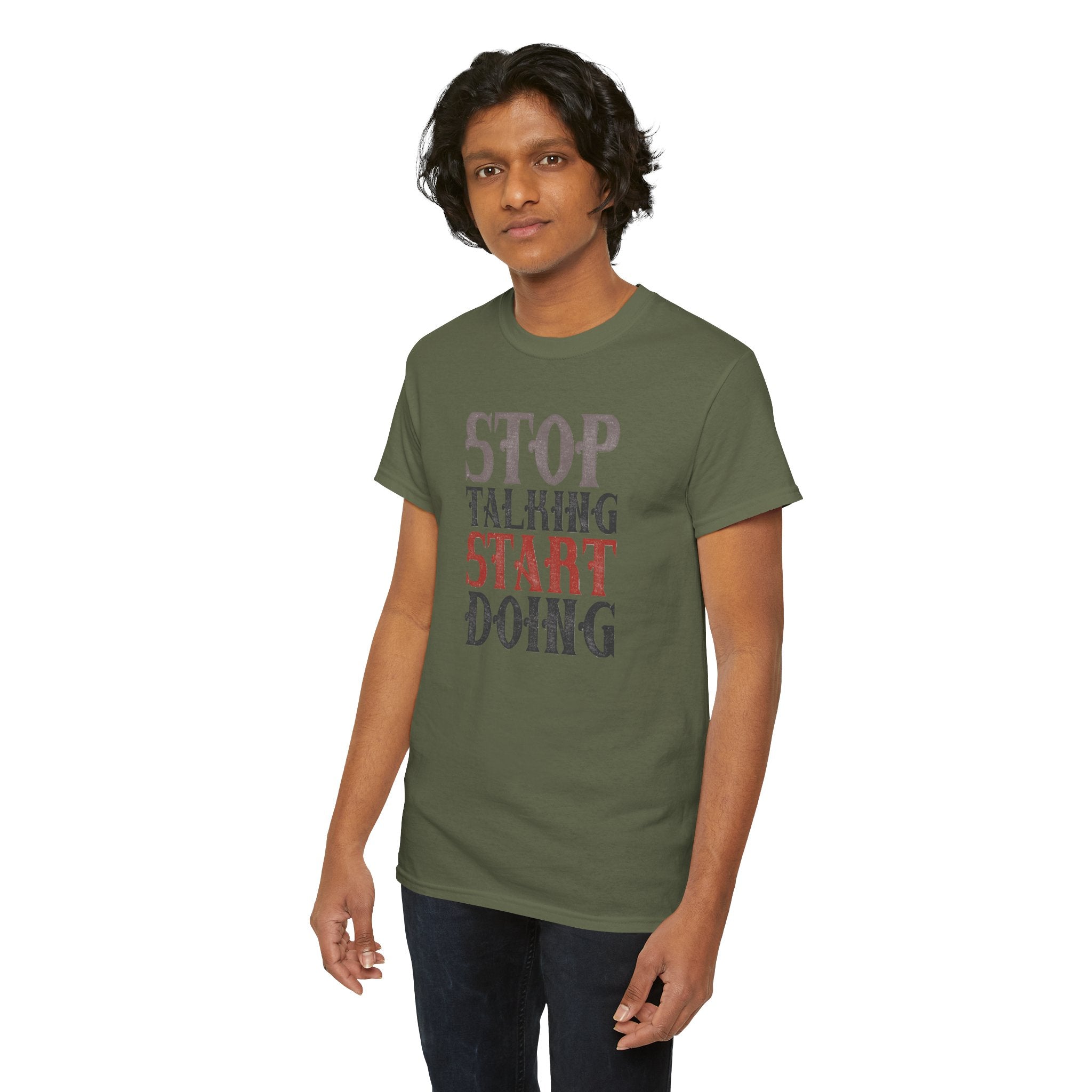 Stop Talking Start Doing T-Shirt | Motivational Typography Tee