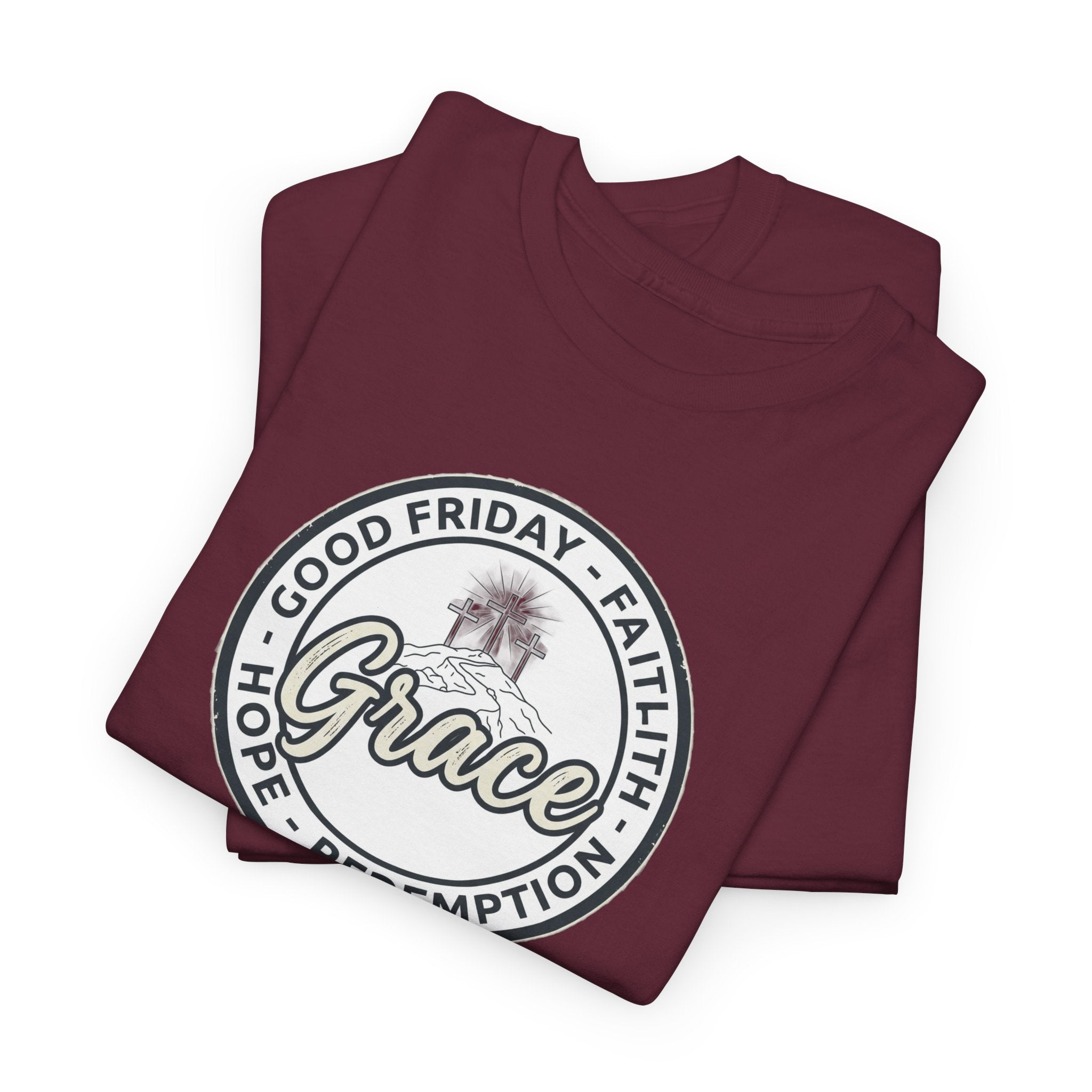 Grace emblem T-Shirt | Good Friday faith hope redemption circle logo