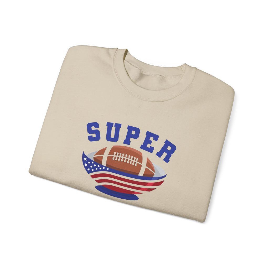Super Football with American Flag Sweatshirt | Patriotic Sports Crewneck