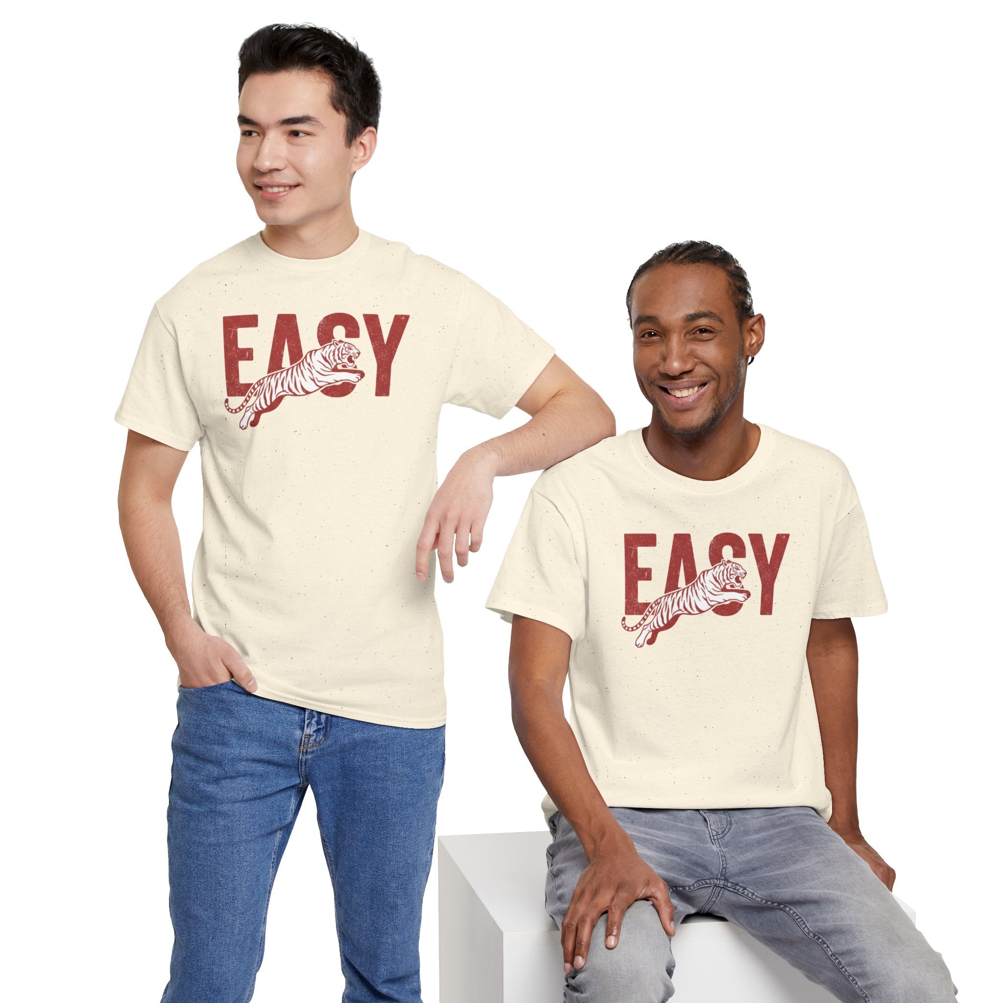 Easy Tiger T-Shirt | Retro Red Text with Tiger Graphic