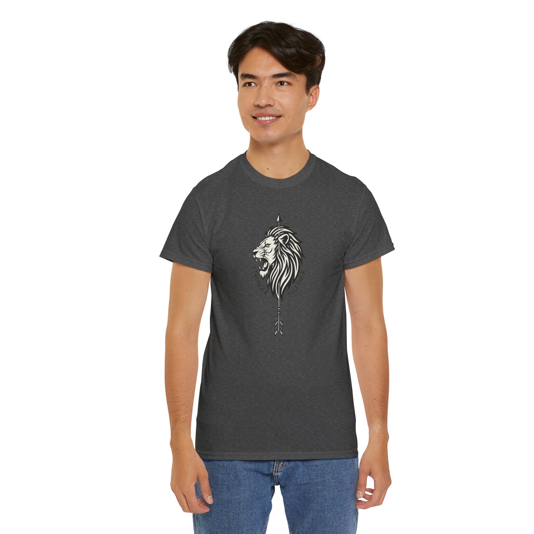 Tribal Lion Head Arrow T-Shirt | Geometric Lion Tee
