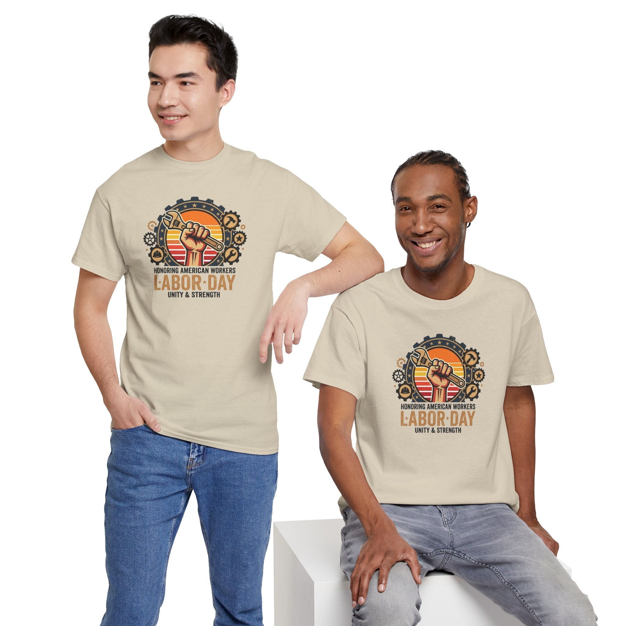 Labor Day Fist and Gears Tee | Honoring American Workers, Unity & Strength