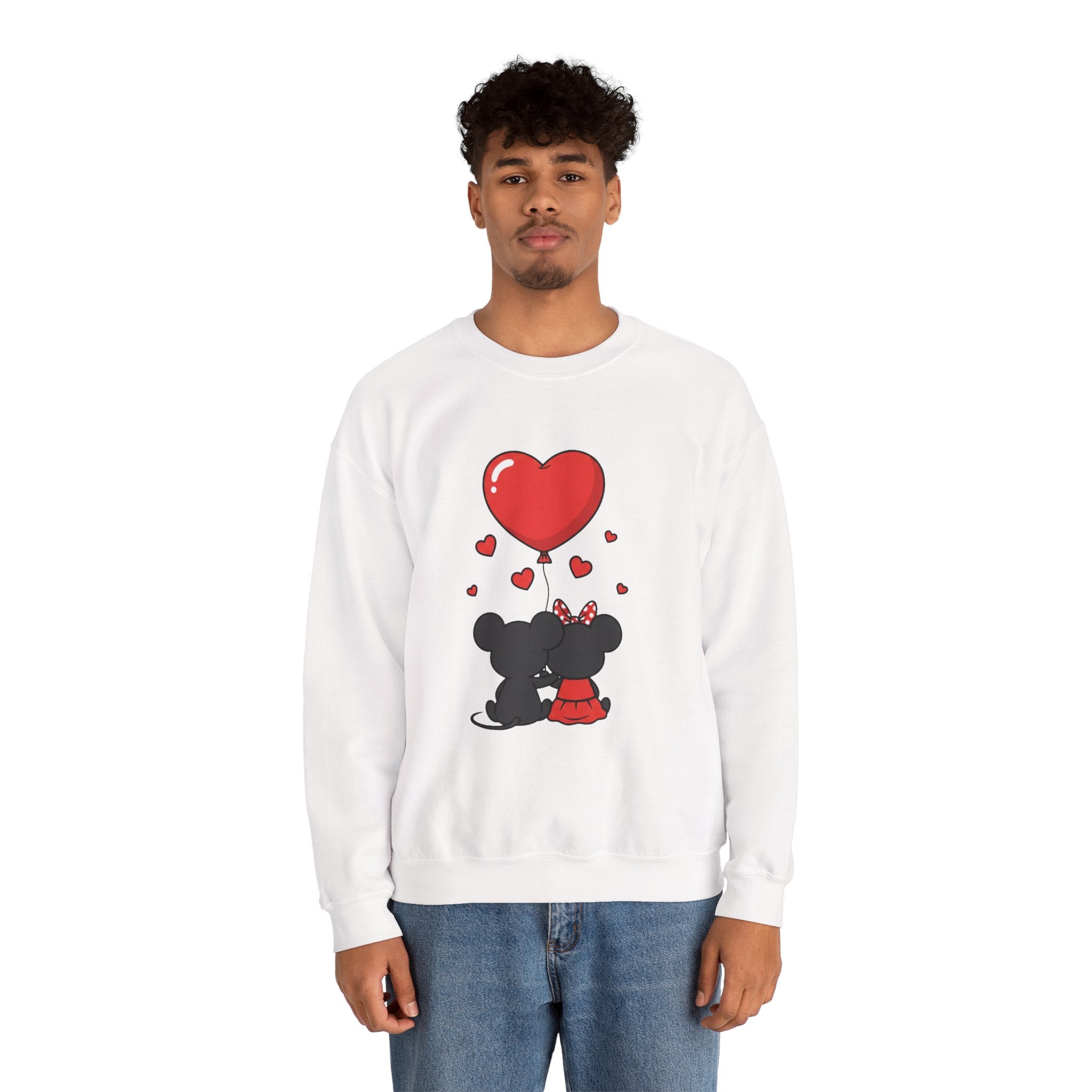 Valentine's Day Kissing Mice Sweatshirt | Cute Couple Mouse Love Crewneck