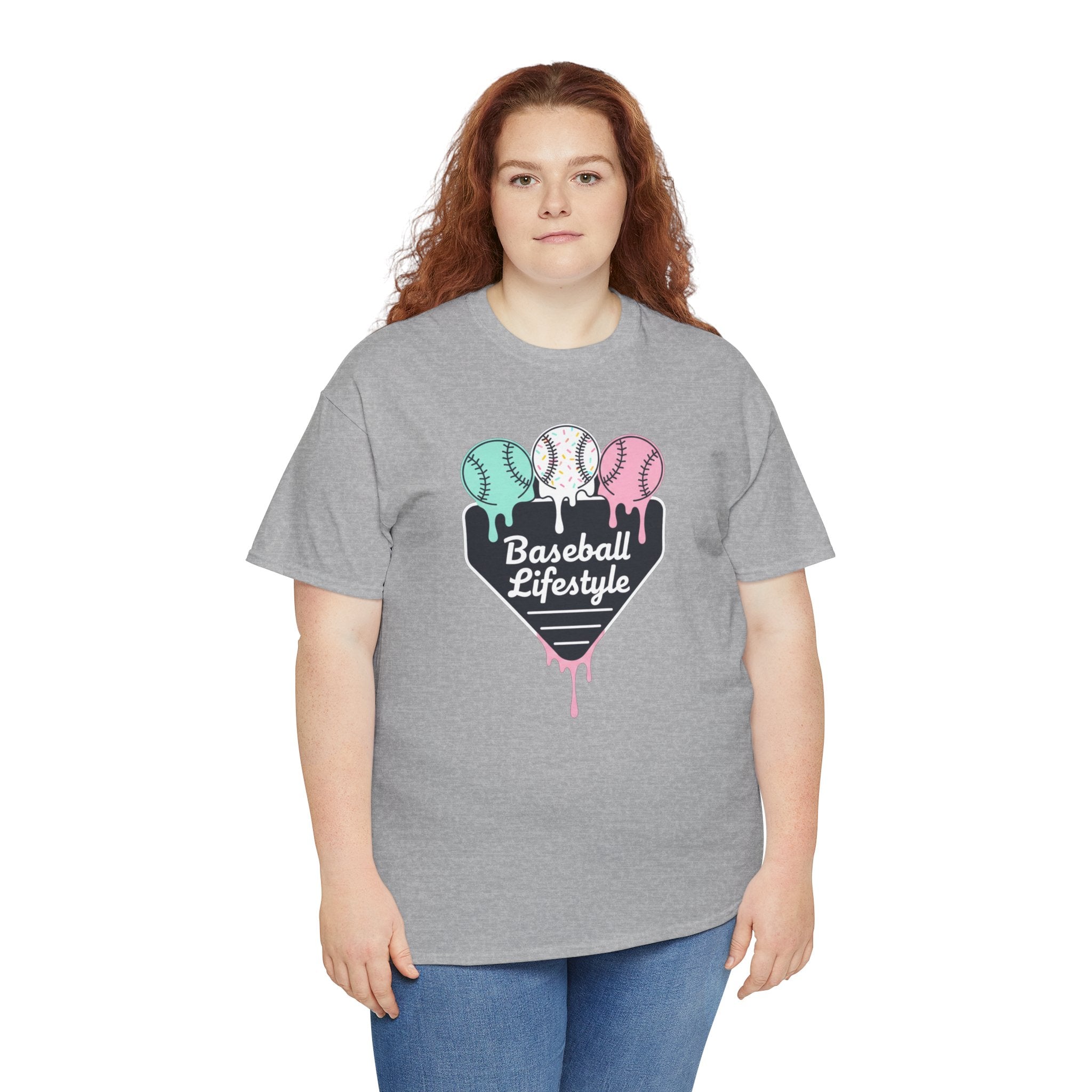 Baseball Lifestyle Tee | Dripping Home Plate with Pastel Baseballs