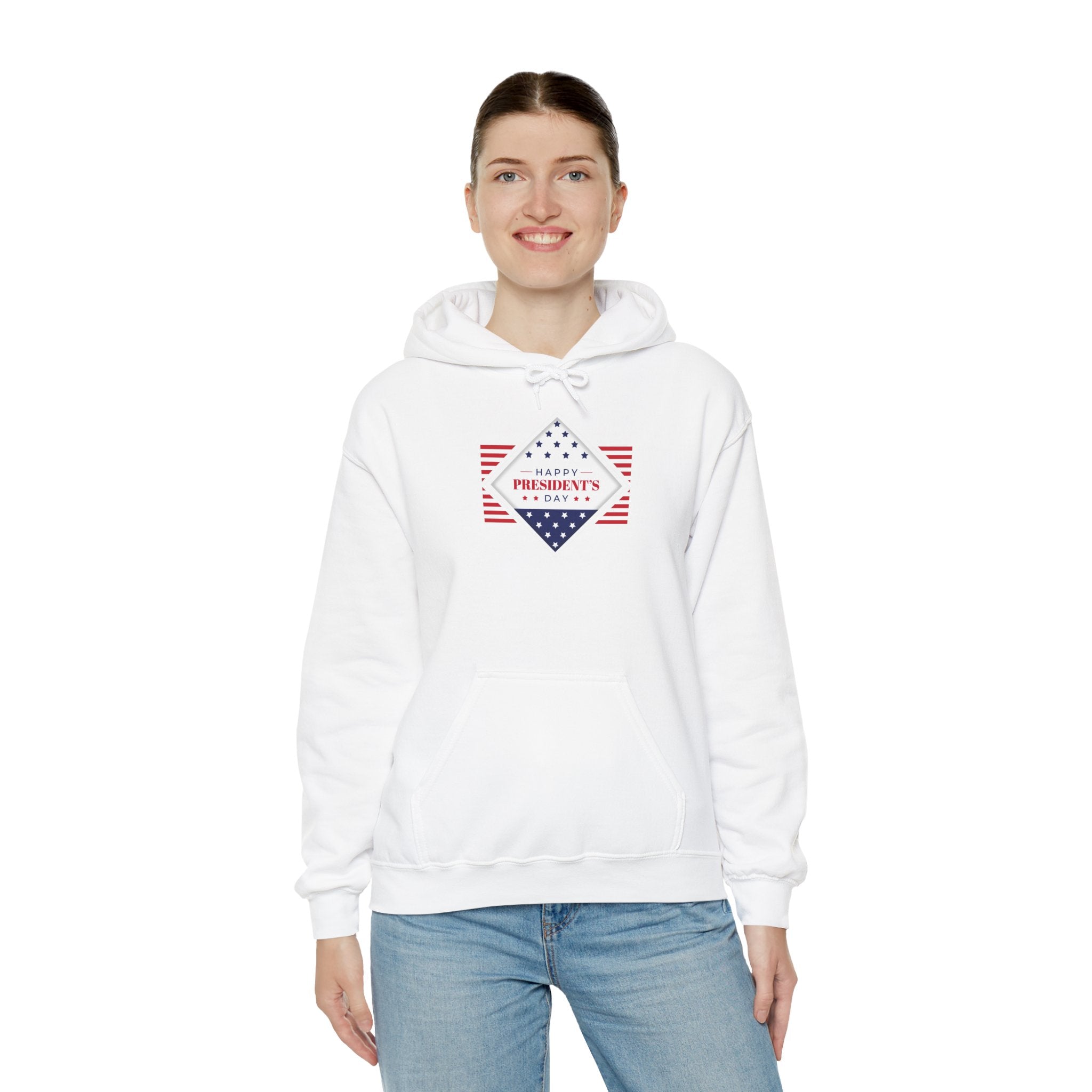 Presidents Day Diamond Flag Hoodie | Patriotic Red White Blue