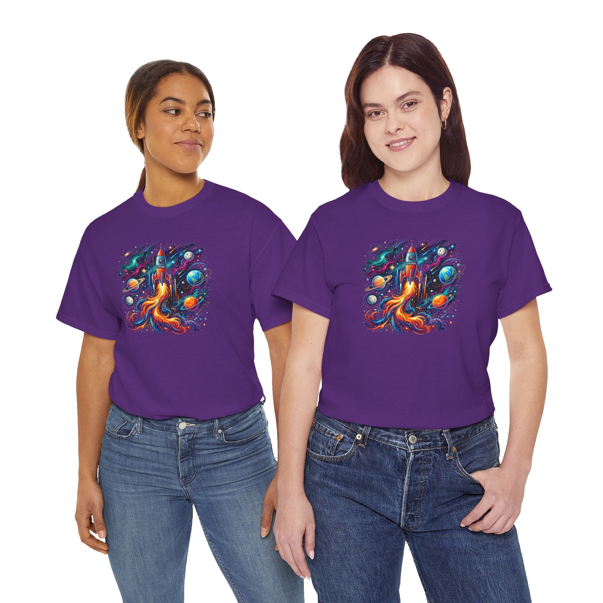 Galaxy Fox, T-Shirt | Cosmic Fox Illustration, Colorful Space Art