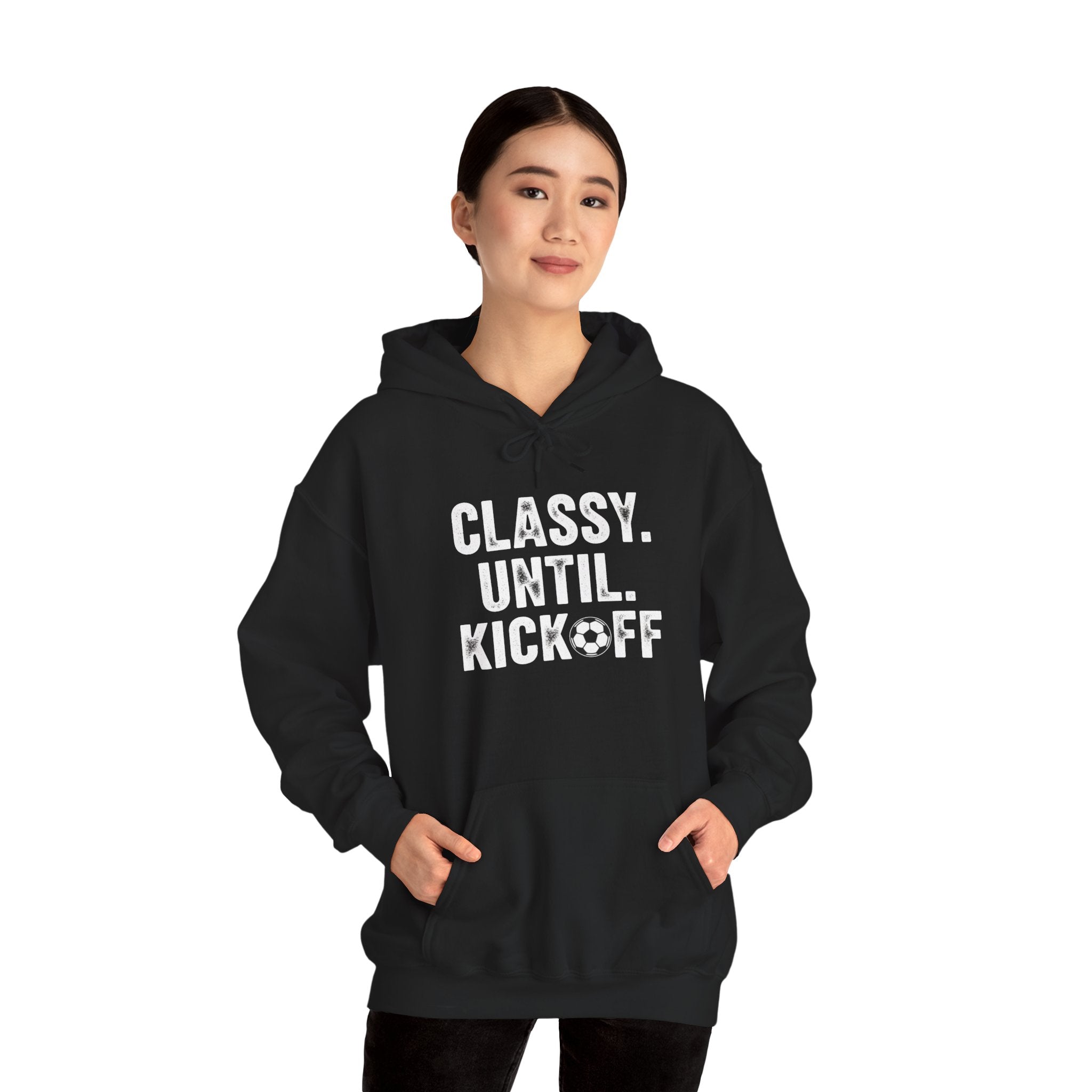 Classy Until Kickoff Hoodie | Football Mom Dad Tailgate Sweatshirt