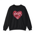 Valentine's Day Kiss Mark Heart Sweatshirt | Lip Print Heart Graphic